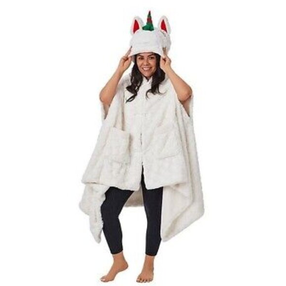 Members Mark Jackets & Blazers - Members Mark Plush UNICORN Critter Wrap Throw Blanket Shawl